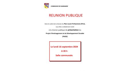 Réunion publique le 16 septembre